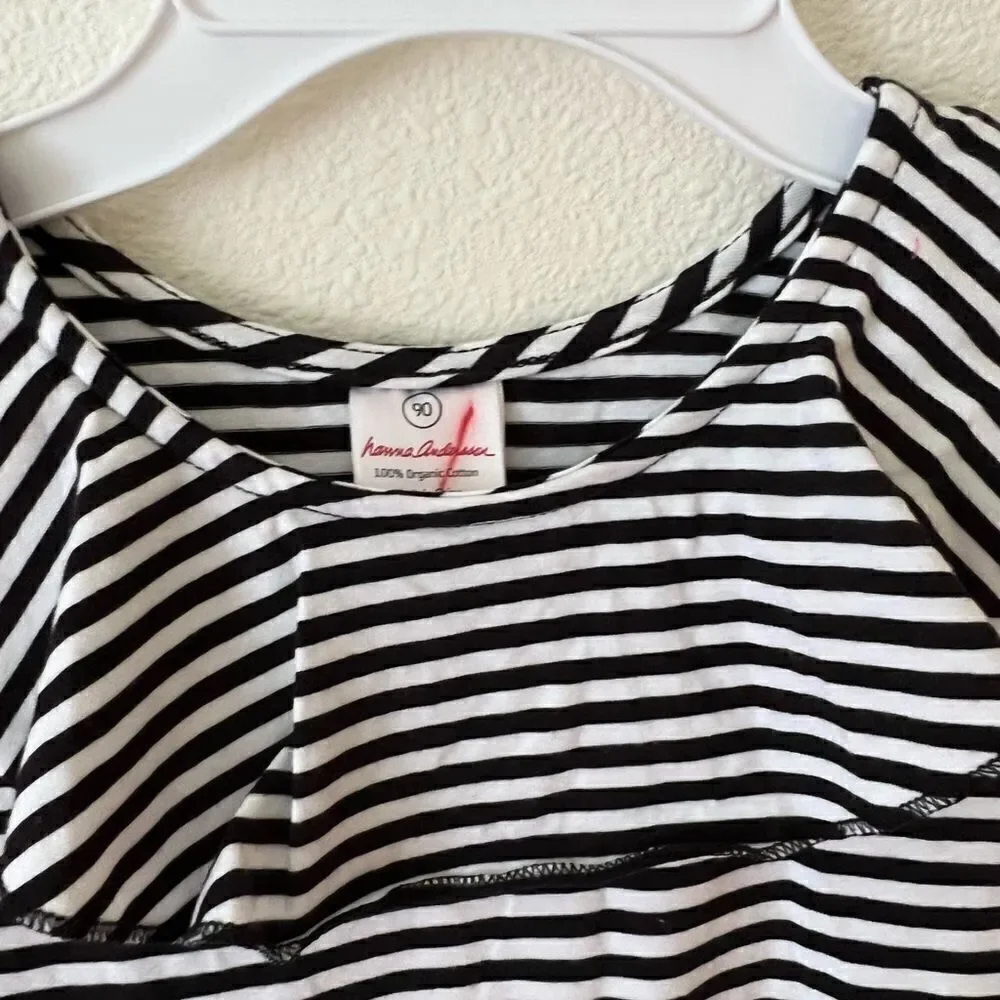 Hanna Andersson striped pink  dress size 90/3 t